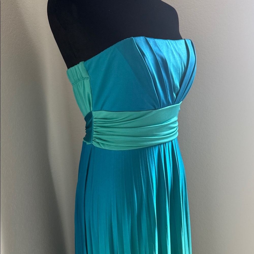 Speechless Strapless Teal Maxi Dress - Picture 13 of 16